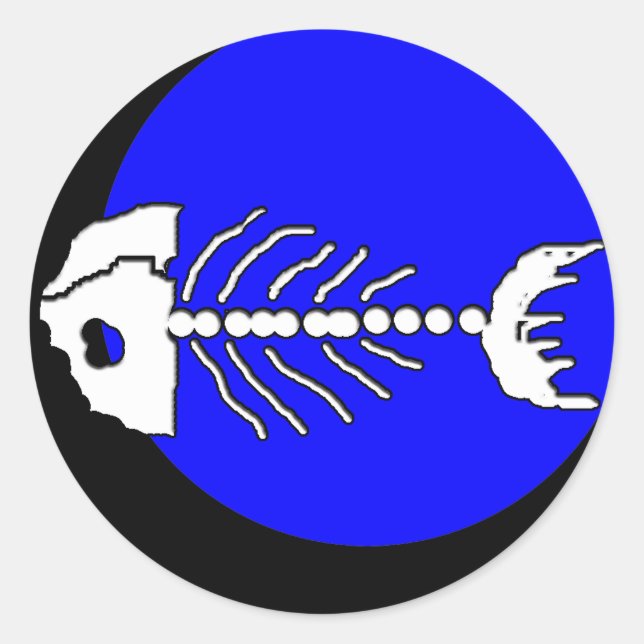 Redonda Pegatina de huesos de pescado (Anverso)
