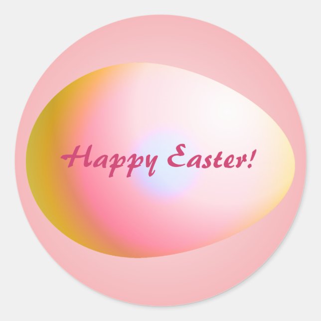 Redonda Pegatina de Huevo de Pascua (Anverso)