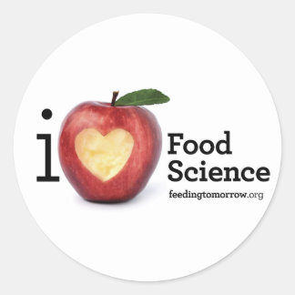 Redonda pegatina de "I Heart Food Science"