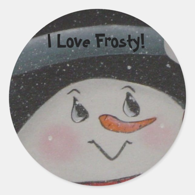 Redonda Pegatina de I Love Frosty (Anverso)