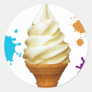 Redonda pegatina de icecream cone