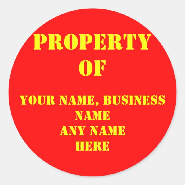 Redonda PEGATINA de ID (Anverso)