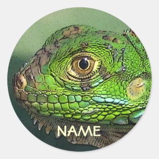 Redonda Pegatina de iguana personalizado