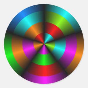 Redonda Pegatina de ilusión óptica de aspecto metálico