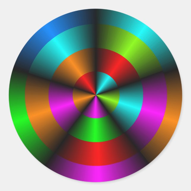 Redonda Pegatina de ilusión óptica de aspecto metálico (Anverso)