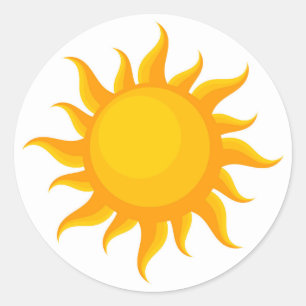 Redonda Pegatina de ilustracion de sol lindo