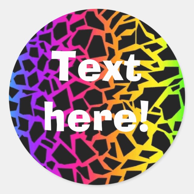 Redonda Pegatina de impresión de animales arcoiris (Anverso)