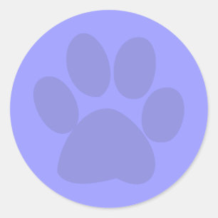 Redonda Pegatina de impresión de Blue Paw