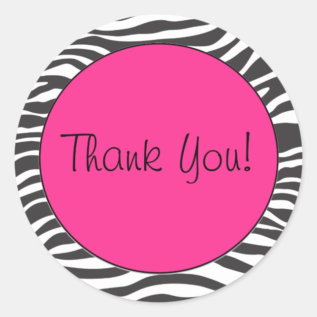 Redonda Pegatina de impresión de cebra (Anverso)