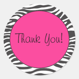 Redonda Pegatina de impresión de cebra