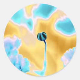 Redonda Pegatina de impresión de flor de colores calmantes