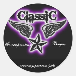 Redonda Pegatina de impresión de pantalla clásico