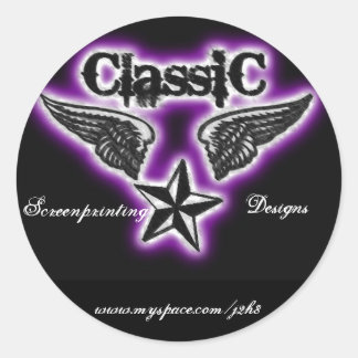 Redonda Pegatina de impresión de pantalla clásico