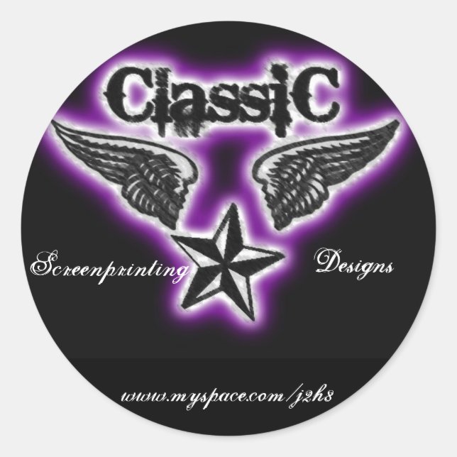 Redonda Pegatina de impresión de pantalla clásico (Anverso)