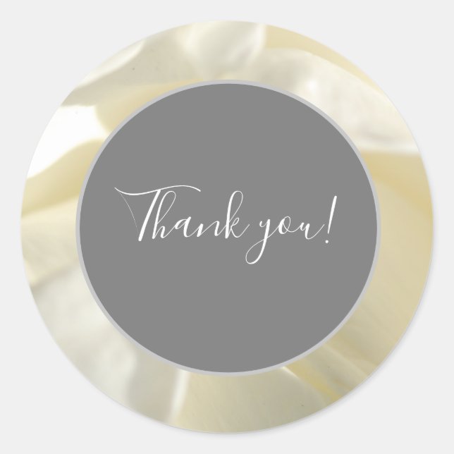 Redonda Pegatina de impresión de Petals blancos (Anverso)