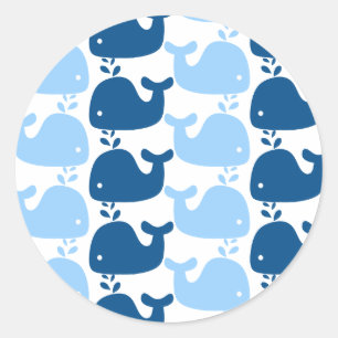 Redonda Pegatina de impresión de silueta de ballena