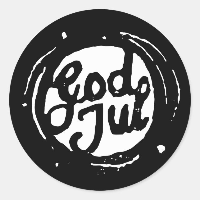 Redonda Pegatina de impresión en linea noruego "Feliz Navi (Anverso)