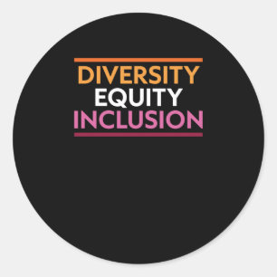 Redonda Pegatina de inclusión de equidad de diversidad