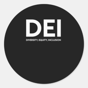 Redonda Pegatina De Inclusión De Equidad De Diversidad Dei