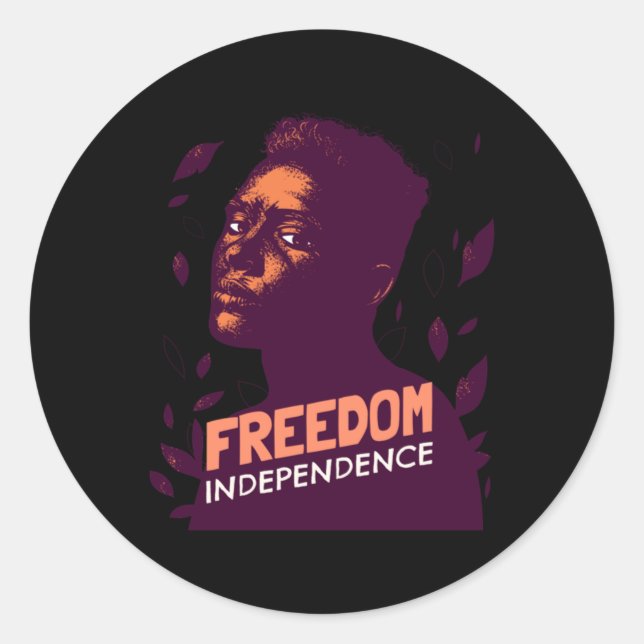 Redonda Pegatina De Independencia Y Libertad (Anverso)