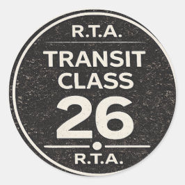 Redonda Pegatina de infraestructura de la clase 26 del trá