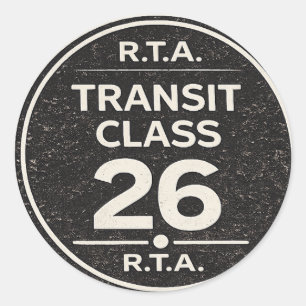 Redonda Pegatina de infraestructura de la clase 26 del trá