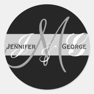 Redonda Pegatina de Iniciales de Monograma de Tres Letras