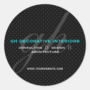 Redonda Pegatina de Iniciales de Puntos de Polka Sutiles