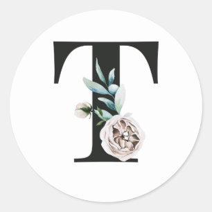 Redonda Pegatina de iniciales de vacaciones de invierno le