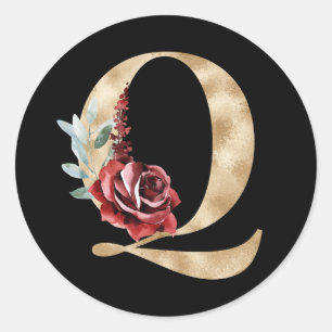 Redonda Pegatina de iniciales de vacaciones de invierno le