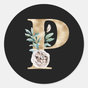 Redonda Pegatina de iniciales de vacaciones de invierno le