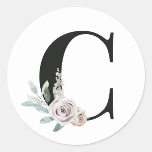 Redonda Pegatina de iniciales de vacaciones de invierno le