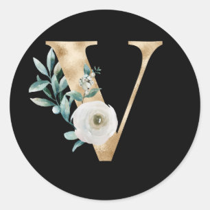 Redonda Pegatina de iniciales de vacaciones de invierno le