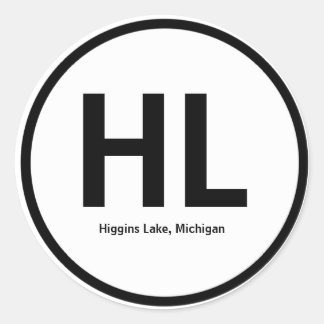 Redonda Pegatina de Iniciales del Lago Higgins