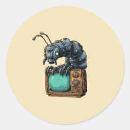 Redonda Pegatina de insecto de ciencia ficción de TV retro