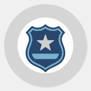 Redonda Pegatina de Insignia de Policía