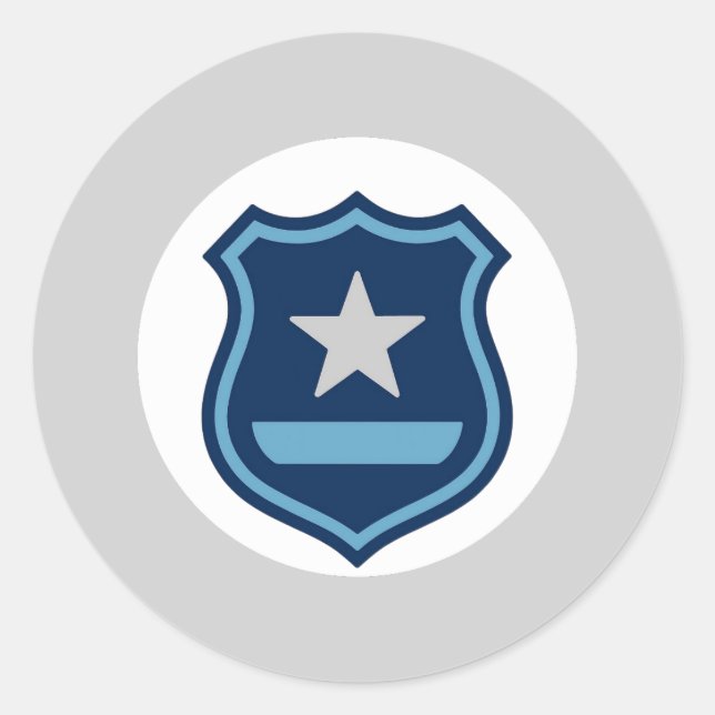 Redonda Pegatina de Insignia de Policía (Anverso)