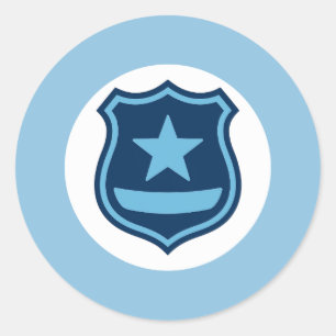 Redonda Pegatina de Insignia de Policía