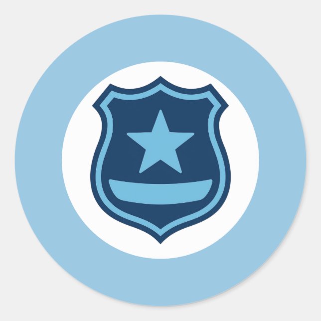 Redonda Pegatina de Insignia de Policía (Anverso)