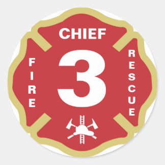 Redonda Pegatina de insignias del jefe de bomberos