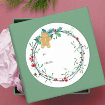 Pegatina de intercambio de galletas de Navidad