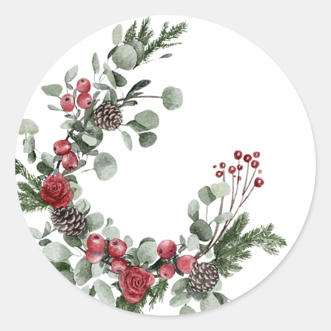 Redonda Pegatina de invierno (Anverso)