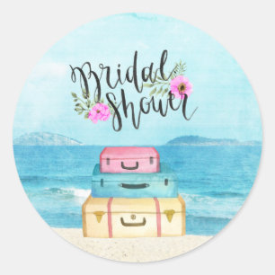 Redonda Pegatina de Invitación a la Fiesta de Despedida de