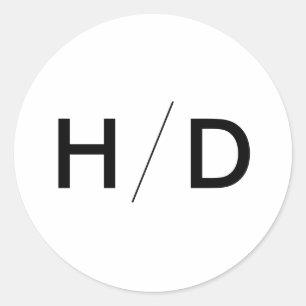 Redonda Pegatina de invitación a matrimonio monograma mode