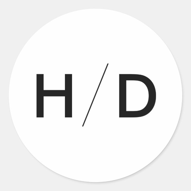 Redonda Pegatina de invitación a matrimonio monograma mode (Anverso)