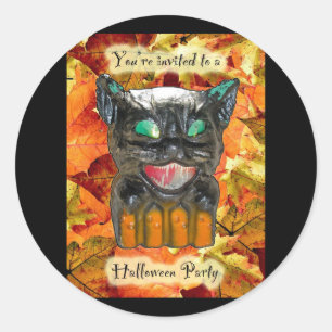 Redonda Pegatina de invitaciones a la fiesta de Halloween