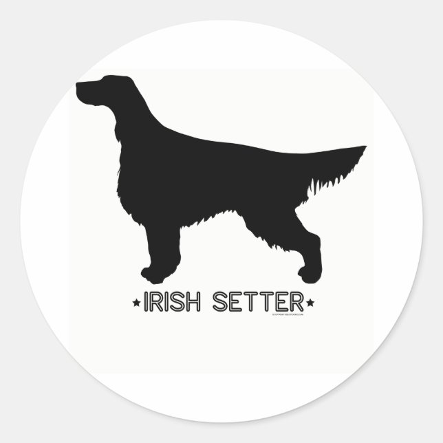 Redonda Pegatina de Irish Setter (Anverso)