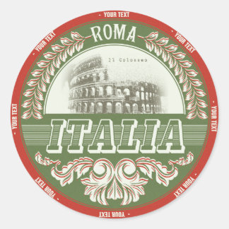Redonda Pegatina de Italia