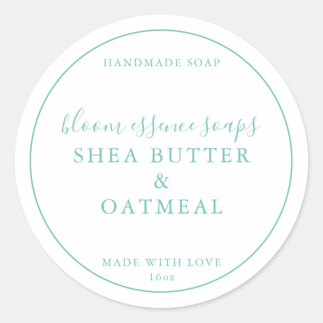 Redonda Pegatina de jabón (Anverso)