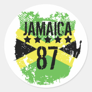 Redonda Pegatina de Jamaica 87